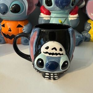 Black Stitch Character Ceramic Mug - Halloween Themed Drinkware
